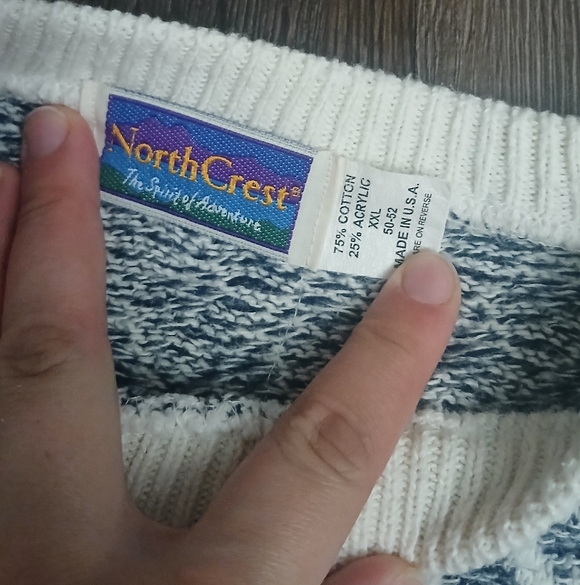 Men's Gray Patterned Sweater Grandpacore Knit Size XXL - Picture 3 of 4